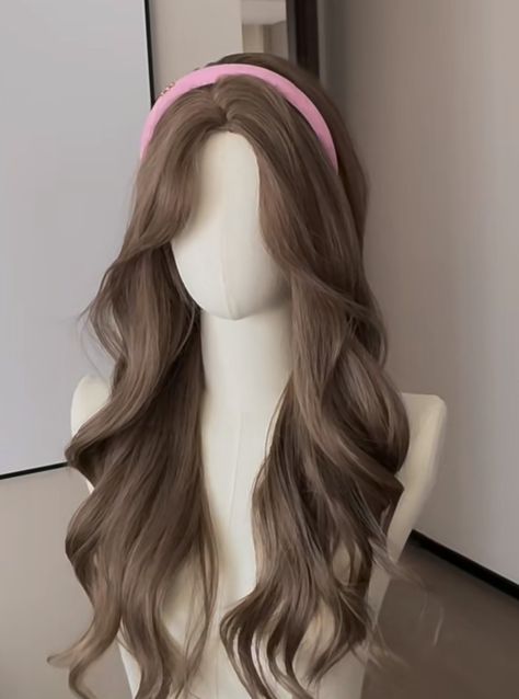 Coquette Hair Color, Kpop Haircut Female, Coquette Haircut, Korean Hair Styles, Calico Hair, Pretty Hair Cuts, Hair Stages, Long Straight Wig, Hair Style Korea