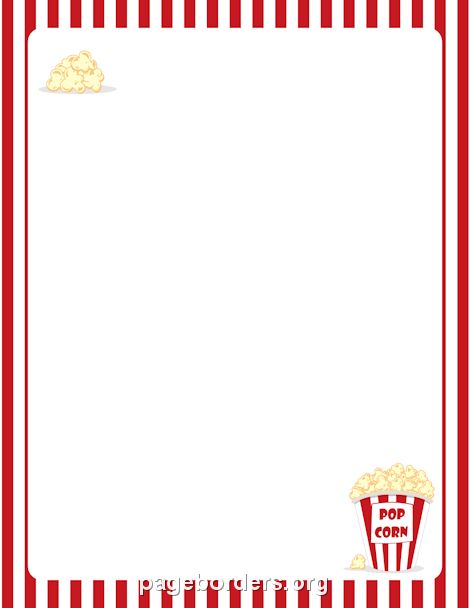 Popcorn Border Popcorn Science Fair Project, Cub Scout Popcorn, Popcorn Theme, Free Gif, Printable Border, Free Popcorn, Border Templates, Popcorn Party, Hollywood Theme