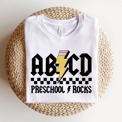 Rocks Preschool, School Secretary Gifts, Third Grade Teacher Shirts, Teacher Outfits Elementary, Preschool Teacher Shirts, Preschool Shirts, Preschool Teacher Gifts, Teaching Second Grade, Teaching Shirts