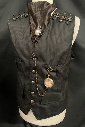 Steampunk Fashion - Steampunk clothing, headgear and accessories Steampunk Outfit Men, Modern Steampunk Fashion, Adventurer Costume, Gothic Suit, Steampunk Men Clothing, Pirate Garb, Steampunk Vest, Black Steampunk, Steampunk Pocket Watch