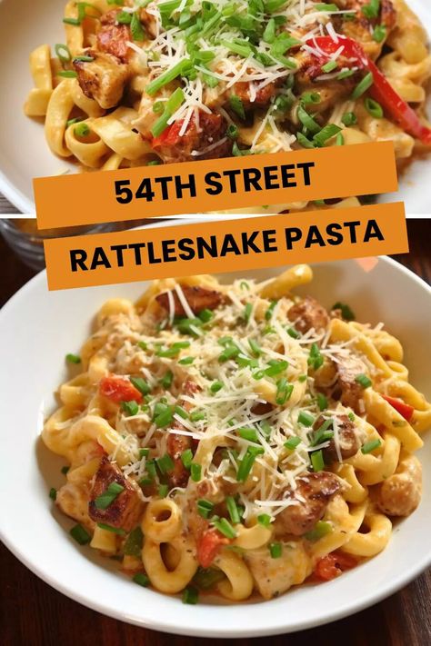 54th Street Rattlesnake Pasta – Hungarian Chef 54th Street Rattlesnake Pasta, Rattlesnake Pasta 54th Street, 54th Street Recipes, Rattlesnake Pasta Recipe, Rattlesnake Pasta, Unique Pasta Dishes, Dorm Recipes, Pasta Spicy, Fire House