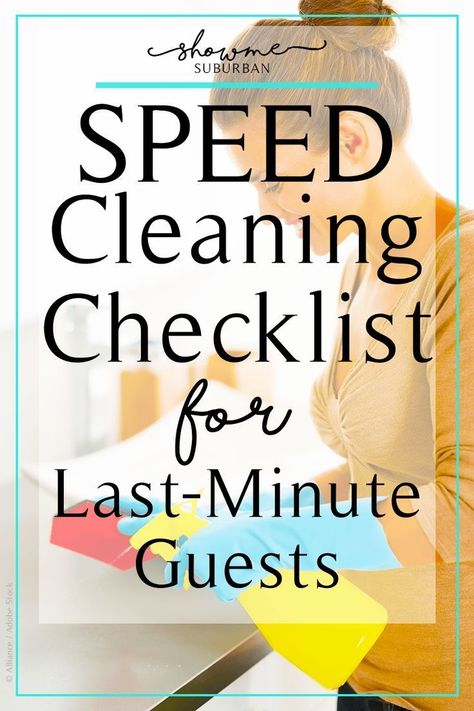 Last minute guests? These printable speed cleaning checklists will help get your house looking great fast. Choose from 3 quick routines for 15 minutes, 30 minutes, or 1 hour. They're filled with easy tips and hacks to get ready for company! #cleaning Cleaning For Guests, Speed Cleaning Checklist, Organized Laundry, Cleaning Checklists, Cleaning Printable, Clean Bathroom, Organized Kitchen, Household Management, Cleaning Guide