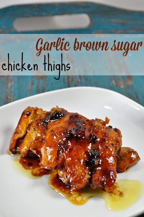 Recipe: Garlic Brown Sugar Chicken Thighs Brown Sugar Chicken Thighs, Recipe Chicken Thighs, Chicken Thighs Dinner, Garlic Brown Sugar Chicken, Brown Sugar Chicken, Skinless Chicken Thighs, Recipe Chicken, Chicken Thigh Recipes, Poultry Recipes