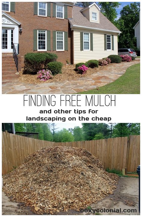 Finding Free Mulch.....and other tips for landscaping on the cheap (or free!) Mulch Landscaping Ideas Diy, Yard Ideas Diy, Types Of Mulch, Cheap Landscaping Ideas, Cheap Backyard, Landscaping Tips, Diy Landscaping, Outdoor Ideas, Yard Ideas