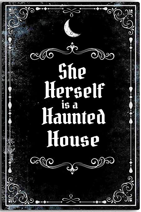 Eclectic Goth, Haunted House Sign, Gothic Quotes, Goth Quotes, Creepy Home Decor, Coffin Decor, Goth House, Goth Houses, Funny Dark