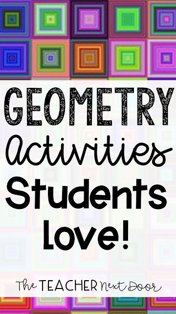 Geometry Activities Students Love! Third Grade Geometry, Geometry Games, Math Art Projects, Geometry Projects, Geometry Lessons, Teaching Geometry, Geometry High School, Geometry Activities, Activities For Students