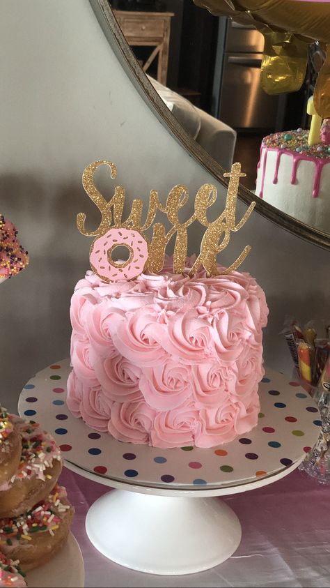 Sweet One Birthday Smash Cake, Smash Cake Sweet One, Sweet One First Birthday Smash Cake, Sweet One Cupcake First Birthday, Sweet One Cake Ideas, Sweet One First Birthday Cake Smash, Donut Smash Cake Girl, Sweet One Smash Cake, Sweet One First Birthday Decorations