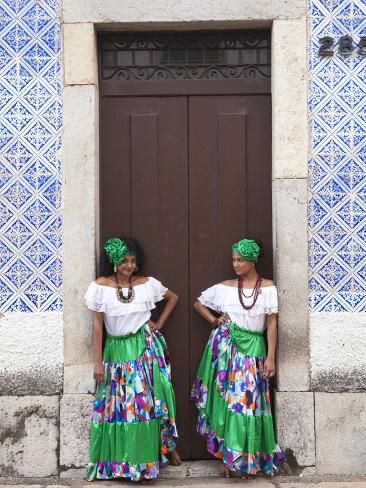 size: 24x18in Photographic Print: South America, Brazil, Dancers from the Tambor De Crioula Group Catarina Mina, in the Streets of Sa by Alex Robinson : Brazil Costume, America Painting, Brazil Clothing, Chile South America, Columbia South America, Brazilian Clothes, Brazil Culture, America Memes, South America Map