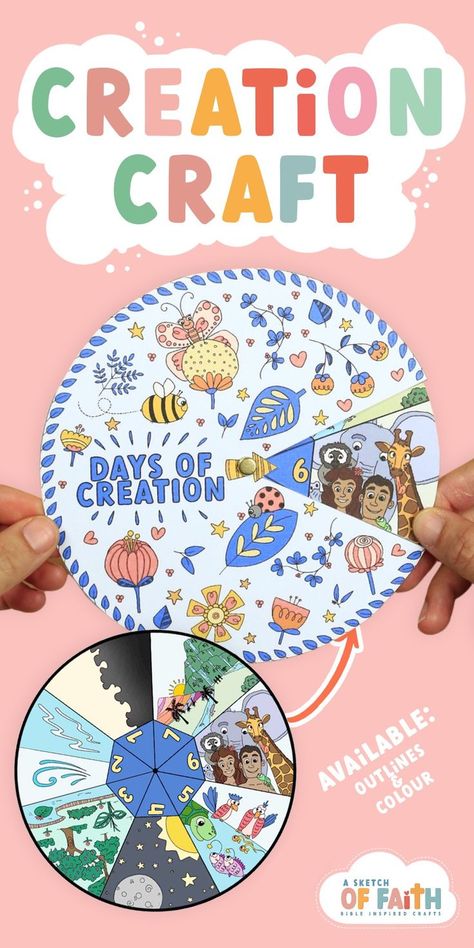 Paper creation craft for kids Gods Creation Crafts, World Creation, Homeschool Science Experiments, Creation Activities, Easy Preschool Crafts, Sunday School Projects, Kids Activities At Home, Sabbath School, Bible Activities For Kids