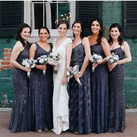 Sparkle Bridesmaid Dress, Starry Night Wedding Theme, Adrianna Papell Bridesmaid, Starry Night Wedding, Sequin Bridesmaid, Designer Bridesmaid Dresses, Sequin Bridesmaid Dresses, Navy Bridesmaid Dresses, Jenny Yoo