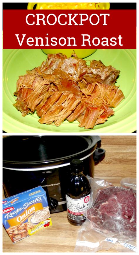 Very Easy Crockpot Venison Roast Recipe - It's easy to make a delicious venison roast using the slow cooker using only a few ingredients. #Venison #Crockpot #SlowCooker #VenisonRecipe Venison Crockpot, Venison Recipes Crockpot, Deer Roast Crockpot, Venison Stroganoff, Venison Roast Crockpot, Deer Roast, Slow Cooker Venison, Venison Roast, Deer Recipes