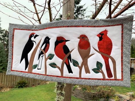 Arizona Songbird Council PDF download Applique Quilt Pattern | Etsy Bird Quilt Blocks, House Finch, Forest Quilt, Christmas Tree Quilt, Baby Applique, Bird Applique, Crazy Quilt Blocks, Quilted Table Runners Patterns, Northern Cardinal