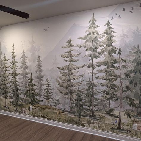 Wallpaper Mountain Trees, Peel and Stick, Kids Wall Mural Self Adhesive, Nursery Mountain Decor Forest Decalwall Child Room Forest Wallpaper - Etsy Room Forest, Woodland Mural, Kids Wall Mural, Wallpaper Mountain, Shadow Tree, Mountain Trees, Bird Nursery, Watercolor Woodland, Peel And Stick Wall Mural