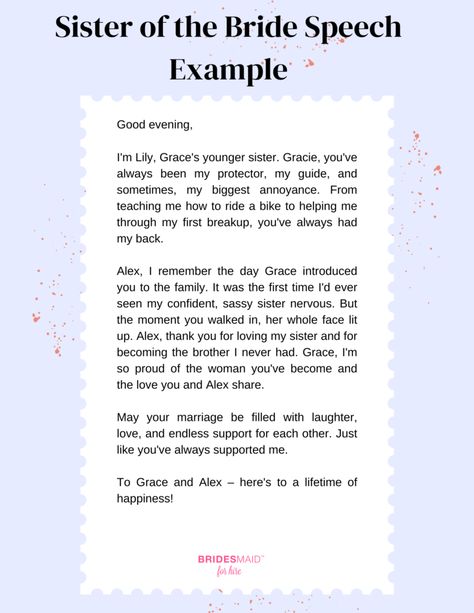 Crafting an Unforgettable Sister of the Bride Speech - Bridesmaid For Hire Sibling Speech At Wedding, Made Of Honor Speech Sister Examples, Bridesmaid Speech For Sister, Maid Of Honour Speech Sister, Bridesmaid Speech Examples Sisters, Letter To The Bride From Bridesmaid, Wedding Speech Ideas Sister, Maid Of Honor Speech For Sister, Sister Of The Bride Speech