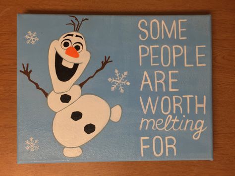 Disney's Frozen Olaf Quote Acrylic Painted 9x12 Canvas Sorority Activities, Disney Canvas Paintings, Frozen Painting, Creative Diary, Disney Canvas Art, Birthday Painting, Disney Canvas, Disney Paintings, Canvas Art Projects