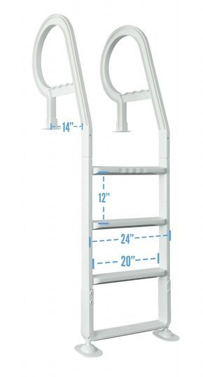 Heavy-Duty In-Pool Ladder - PoolSupplies.com Above Ground Pool Ladders, High Deck, Swimming Pool Ladders, Safe Pool, Pool Stuff, Pool Ladder, Pool Steps, Boat Ladders, Pool Care