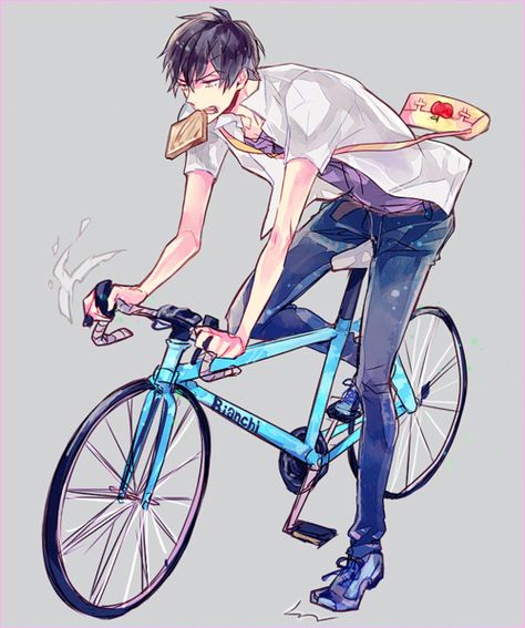 art, bicycle, and school image Bicycle Anime, Arakita Yasutomo, Drawing Bicycle, Cycling Illustration, Bicycle Illustration, Manga Japan, Yowamushi Pedal, Bicycle Art, Bike Art