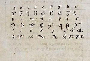 Lingua Ignota. Hildegard's 23 litterae ignotae A Lingua Ignota (Latin for "unknown language") was described by the 12th century abbess of Rupertsberg, Hildegard of Bingen, who apparently used it for mystical purposes. To write it, she used an alphabet of 23 letters, the litterae ignotae. The purpose of Lingua Ignota is unknown; nor do we know who besides its creator was familiar with it. In the 19th century some believed that Hildegard intended her language to be an ideal, universal language. Ho Roquefort Cheese, Ancient Alphabets, Different Alphabets, Alphabet Code, Alphabet Symbols, Rune Symbols, Ancient Languages, Writing Systems, Alphabet A