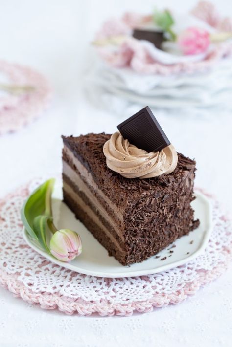 Mocha Cake with Coffee Liqueur  (recipe in German) | Lisbeths Mocca Torte, Cake With Coffee, Coffee Liqueur Recipe, Chocolate Swiss Meringue Buttercream, Mocha Cake, Baking Journal, Kitchen Goals, Coffee Liqueur, Liqueurs Recipes