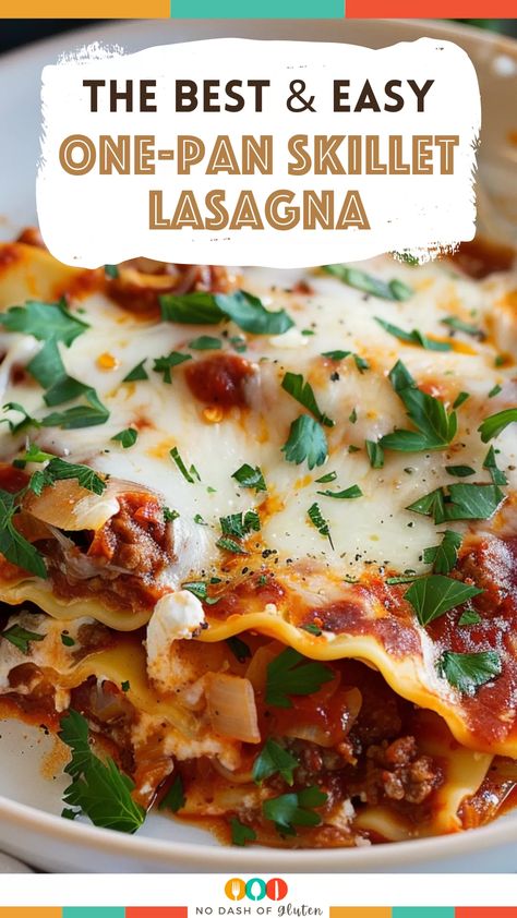 Looking for a quick and delicious lasagna recipe without the hassle of layers? This **Skillet Lasagna** is a one-pan wonder! Packed with hearty ground beef, Italian sausage, cheesy goodness, and tender lasagna noodles, it's the perfect weeknight dinner that your whole family will love. No need to boil the noodles separately, just toss everything in the skillet and let it cook to perfection! Save this pin for the easiest, tastiest lasagna you'll ever make! One Pan Lasagna Skillet, Home Made Lasagna Recipe, Cast Iron Lasagna, Skillet Lasagna Easy, Ground Italian Sausage Recipes, Lazy Lasagna Recipe, Pan Lasagna, Skillet Lasagna Recipe, Delicious Lasagna