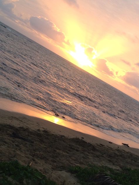 Sunrise at Hauula beach park Beach Park, Oahu, Hawaii, Celestial Bodies