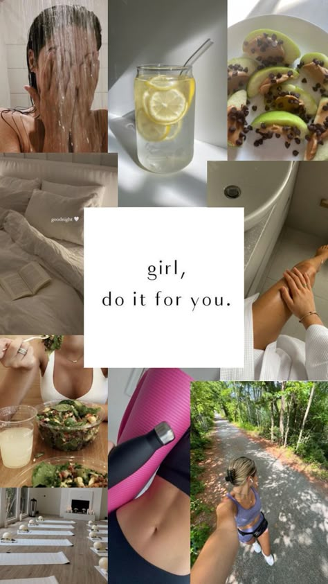 Healthy girl clean girl workout eat clean self care new years goals Daglig Motivation, Pilates Outfits, Fitness Vision Board, Pilates Clothes, Dream Vision Board, Life Vision Board, Vision Board Manifestation, Vision Board Inspiration, Motivation Board