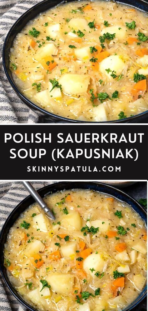 Roast Mutton, Polish Sauerkraut, Polish Soup, Cabbage Dishes, Polish Foods, Hclf Vegan, Sauerkraut Soup, Fermentation Crock, Sauerkraut Recipes