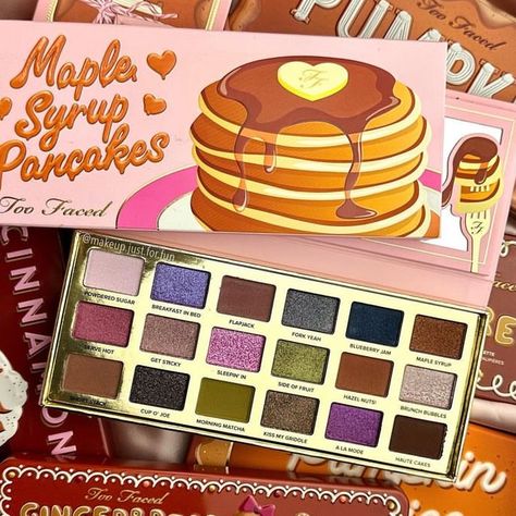 Too Faced Maple Syrup Pancakes Eyeshadow Palette Brand New In Box Limited Edition Richly Pigmented One Swipe Color Payoff Buttery Creamy Texture Easily Blendable Buttery Matte And Sizzling Metallic Finishes Cruelty Free All My Items Are Guaranteed Authentic Smoke Free Home Too Faced Maple Syrup Pancakes, Two Faced Eyeshadow, Maple Syrup Pancakes, Syrup Pancakes, Product Wishlist, Too Faced Palette, Thanksgiving Makeup, Best Eyeshadow Palette, Makeup Images