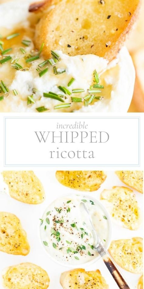 Burger Bar Toppings, Whipped Ricotta Cheese, Whipped Ricotta Dip, Whipped Ricotta Recipe, Honey Appetizers, Make Ahead Brunch, Whipped Ricotta, Baked Goat Cheese, Whipped Goat Cheese