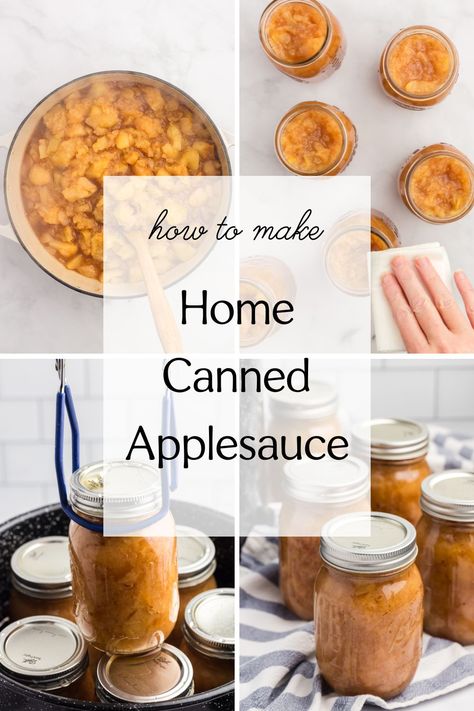 Homemade Applesauce for Canning {Step by Step} Can Applesauce Homemade, Easy Canning Applesauce Recipe, Easy Apple Canning Recipes, Applesauce Recipe For Canning, Pressure Canning Applesauce, Homemade Canned Applesauce, Canning Homemade Applesauce, Apple Sauce Recipes For Canning, Homemade Applesauce Canning