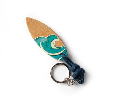 Keychain Wood, Wooden Surfboard, Recycled Metal Art, Surfboard Art, Bamboo Crafts, Type Of Wood, Surfer Necklace, Real Turquoise, Surf Board