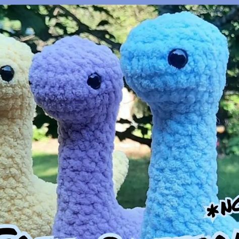 Kaylee on Instagram: "🦕 FREE PATTERN 🦕 🦕 This is a no-sew brontosaurus crochet pattern, and... it's free! 🤗 If you use this pattern, please give me credit and tag me! (@kayleecrochet) 😆 I am so excited to be sharing this pattern with you all! 🤗 Thank you to all my amazing testers! Go give them a follow! @ashynickel_crochet @frogthatstitch_crochet @dearly.neptune @crazymamacreations @spoonie.stitches @crochetedbyelle @tinycrochetedthings @lolas.crochet22 @crochet_by_sienna #kayleecrochet #c Crochet Dinosaur Pattern Free Brontosaurus, Amigurumi Brontosaurus Free Pattern, Crochet Stuffed Dinosaur Free Pattern, Cute Dinosaur Crochet Pattern, Free Easy Dinosaur Crochet Patterns, Long Neck Dino Crochet Pattern Free, Tanner The Triceratops Crochet Pattern, Crochet Long Neck Dinosaur Free Pattern, Free Brontosaurus Crochet Pattern