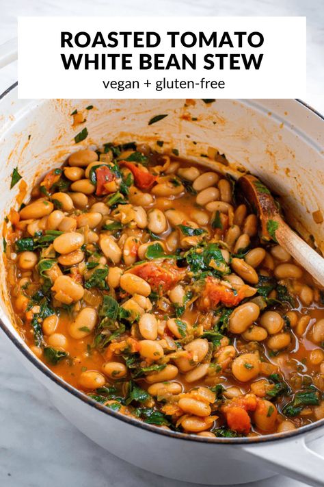 Bean Stew Vegan, Tomato White Bean, White Bean Stew, Stew Vegan, Vegetarian Freezer Meals, Healthy Pantry, Pantry Recipes, Vegan Pantry, Canned Butter