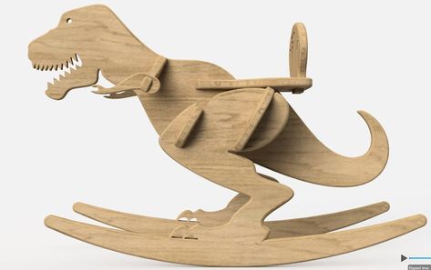 Dinosaur Rocking Horse, Rocking Horse Woodworking Plans, Rocking Horse Plans, Kids Rocking Horse, Dog Ear Fence, Woodworking Projects Gifts, Rocking Toy, Making Wooden Toys, Woodworking Toys