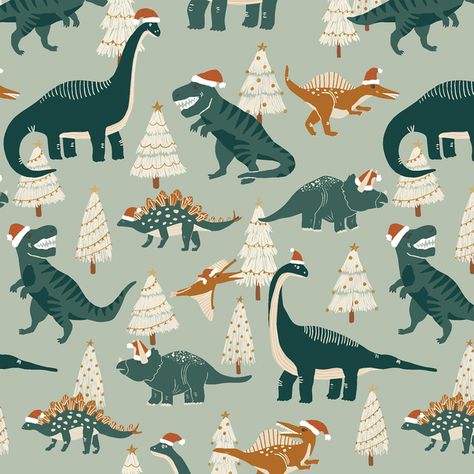 Fabric Dinosaur, Christmas Palette, Dinosaur Wallpaper, Dinosaur Fabric, Cool Backgrounds Wallpapers, Christmas Town, Christmas Puppy, Dinosaur Art, Boho Christmas