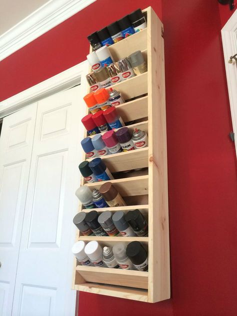 Workshop Organisation, Paint Rack, Diy Rangement, Shed Organization, Paint Storage, Ideas Para Organizar, Workshop Organization, Garage Makeover, Diy Garage Storage