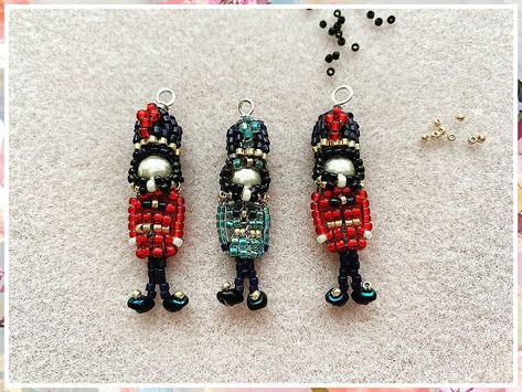 Christmas Earrings - Visit today for you will never know what you will discover. Click to visit IMMEDIATELY! Nutcracker Christmas Ornaments Diy, Beaded Christmas Ornaments Patterns, Christmas Earrings Diy, Beaded Christmas Earrings, Beaded Earrings Tutorial, Diy Christmas Earrings, Christmas Beads Craft, Xmas Beads, Beaded Ornaments Diy