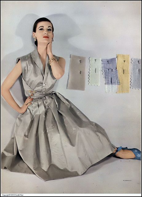 Erwin Blumenfeld, Hans Richter, Hans Arp, Jane Russell, Fifties Fashion, Fashion D, Man Ray, Silk Print Dress, January 1