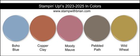 Su 2023-2025 In Colors, Stampin Up 2023-2025 In Colors, Craft Shelves, Rainbow Order, Blue Clay, Colour Combos, Blush Bride, Specialty Paper, Ink Refill