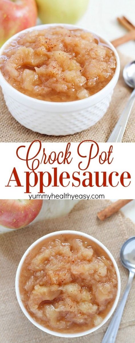 Homemade Crock Pot Applesauce is the perfect way to celebrate fall! This applesauce recipe is so simple and uses up all of those extra apples you have sitting around. Easy, only 5 ingredients, and incredibly tasty! Crockpot Applesauce Recipe, Crock Pot Applesauce, Easy Applesauce, Crockpot Applesauce, Apple Recipes Healthy, Applesauce Recipe, Apple Sauce Recipes, Crock Pot Desserts, Pot Roast Slow Cooker