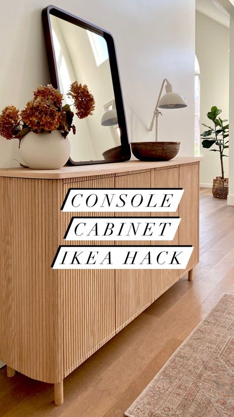 Ikea Hack Entryway, Ikea Buffet, Sideboard Diy, Ikea Sideboard, Ikea Entryway, Pole Wrap, Ikea Ivar, Ikea Hack Ideas, Ikea Furniture Hacks