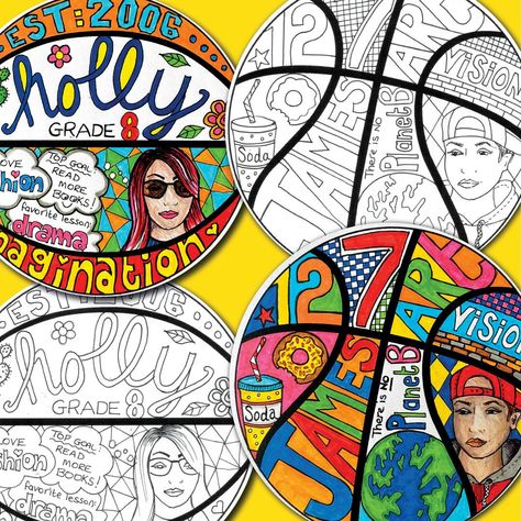 FREE Basketball All About Me Art and Writing Activtiy About Me Art, All About Me Art, Free Basketball, Art And Writing, Back To School Art, Doodle Pages, School Basketball, Basketball Art, Elementary Art Projects