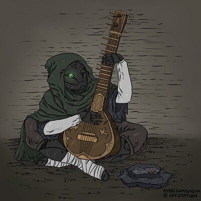 Warforged Bard, Fantasy Musician, Warforged Dnd, Bardic Inspiration, Original Character Design, Dnd Races, Street Musician, Fantasy Races, Dungeons And Dragons Characters