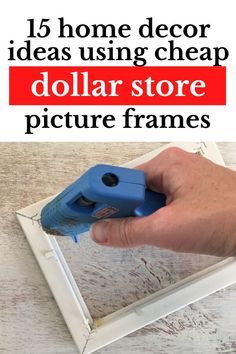 Decorate on a budget with these easy and cheap dollar store picture frame makeovers. Quick and cheap home decor ideas for your living room, kitchen, bedroom and bathroom. How to decorate on a dime with dollar tree picture frames. Empty Picture Frame Ideas, Repurpose Picture Frames Diy, Dollar Tree Picture Frames, Dollar Tree Home Decor Ideas, Dollar Tree Home Decor, Dollar Tree Frames, Cheap Picture Frames, Decorating On A Dime, Plastic Picture Frames