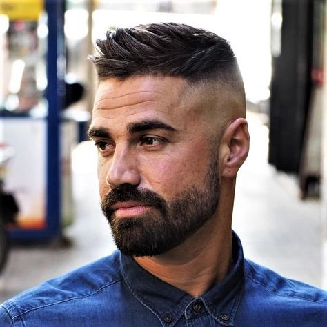 High And Tight Haircut, High Fade Haircut, Mens Hairstyles With Beard, Gents Hair Style, Men's Short Hair, Beard Hairstyle, Faded Hair, Men Haircut Styles, Cool Hairstyles For Men