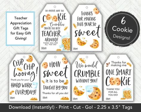 Teacher Appreciation Gift Tag, Teacher Gift Tags Printable Thank You Card, Preschool Teacher Gifts, Thank You Gift Teacher, Gift for Teacher Cookie Teacher Gift Tag, Cookies Teacher Appreciation, Teacher Appreciation Cookies Tags, Teacher Appreciation Gifts Cookies, Crumbl Cookie Teacher Appreciation, Teacher Gift Cookies, Teacher Cookies Appreciation, Cookie Teacher Appreciation, Teacher Emergency Kit