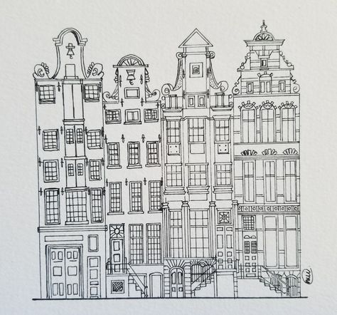 Amsterdam houses #amsterdam #sketch #draw #art #artbynui Amsterdam Skyline Drawing, Amsterdam Line Art, Amsterdam Houses Tattoo, Amsterdam Sketch Drawings, Amsterdam Buildings Drawing, Amsterdam Houses Drawing, Amsterdam House Tattoo, Line Art Building, Line Drawing Building