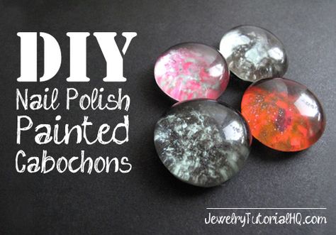 DIY Nail Polish Painted Cabochons tutorial Nail Polish Painting, Nail Polish Jewelry, Teen Nails, Kids Nail Polish, Nail Polish Crafts, Diy Nail Polish, Jewerly Making, Nails For Kids, Glass Gems