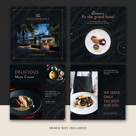 Fashion Instagram Post, Restaurant Brochures, Music Player Design, Corporate Banner, Instagram Mockup, Social Media Mockup, Small Bridge, Typography Design Inspiration, Restaurant Social Media