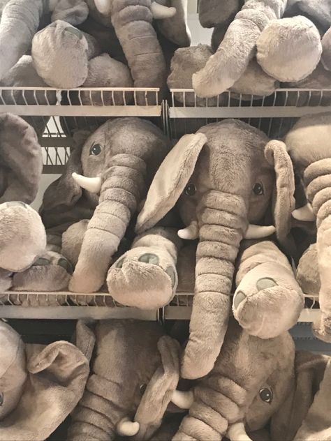 Elephant Plush Aesthetic, Ikea Elephant, Brianna Aesthetic, Aesthetic Elephant, Anne Lester, Elephant Aesthetic, Ikea Wishlist, Big Stuffed Animal, Stuffed Elephant